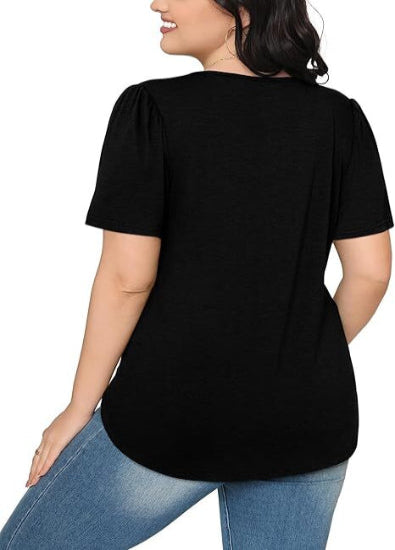 🔥 Summer Sale 🔥 Women's Short-Sleeve T-Shirt — Ruched Design, Elegantly Casual