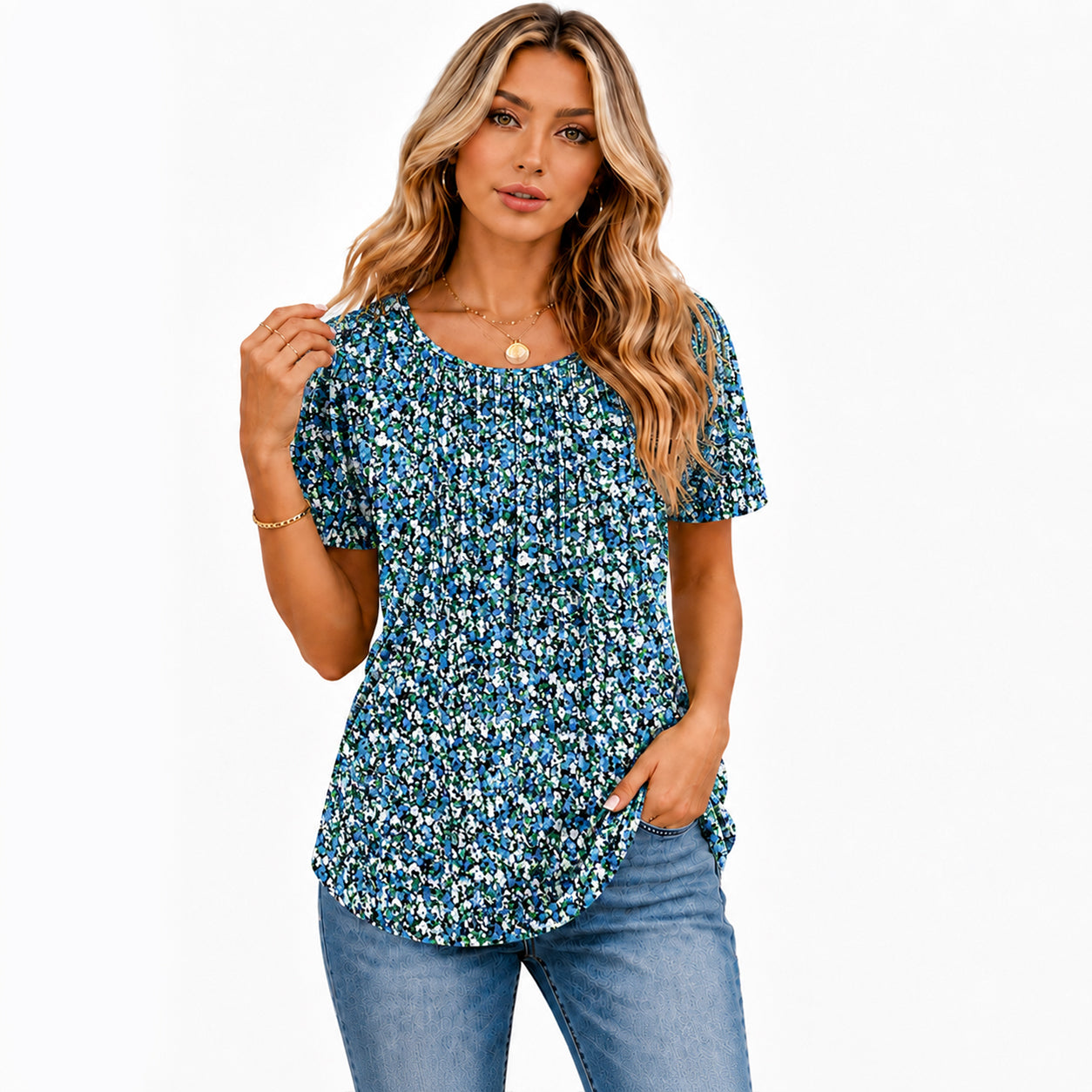 🔥 Summer Sale 🔥 Women's Short-Sleeve T-Shirt — Ruched Design, Elegantly Casual
