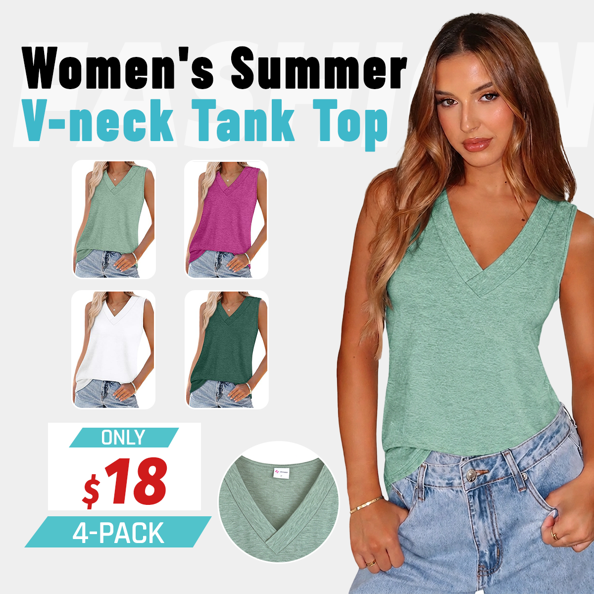 Tank Tops for Women Summer V Neck T Shirts Trendy Sleeveless Basic Tee Loose Fit