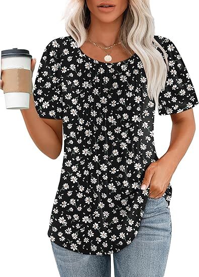 🔥 Summer Sale 🔥 Women's Short-Sleeve T-Shirt — Ruched Design, Elegantly Casual