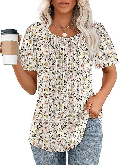 🔥 Summer Sale 🔥 Women's Short-Sleeve T-Shirt — Ruched Design, Elegantly Casual