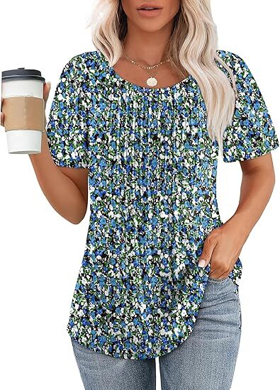 🔥 Summer Sale 🔥 Women's Short-Sleeve T-Shirt — Ruched Design, Elegantly Casual