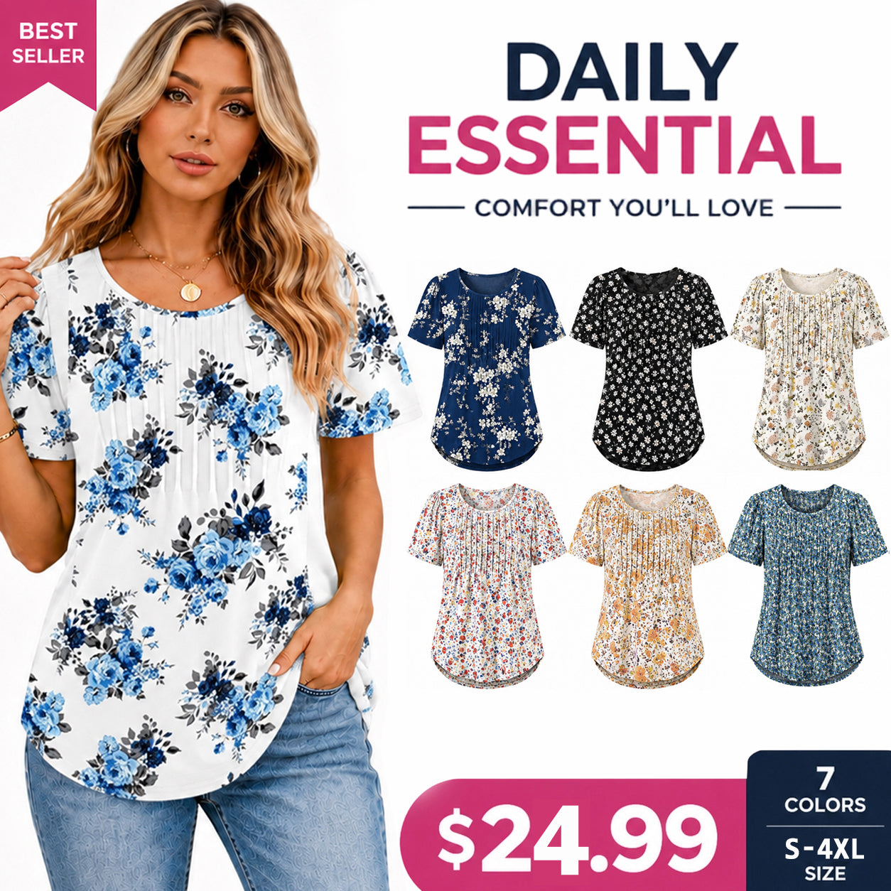 🔥 Summer Sale 🔥 Women's Short-Sleeve T-Shirt — Ruched Design, Elegantly Casual